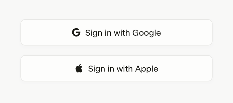 Super Social login buttonUI component example