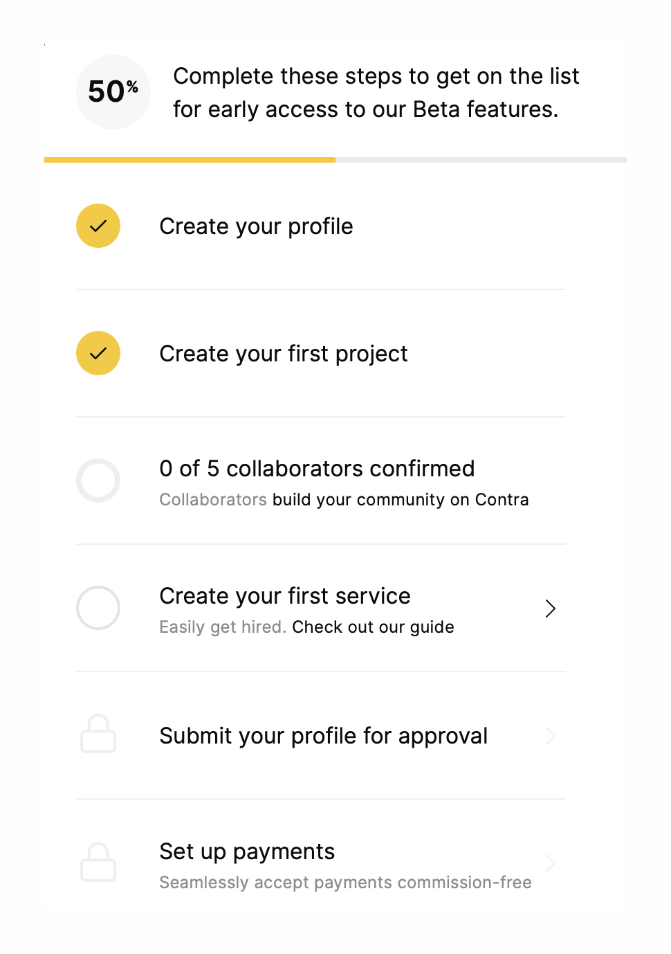 Contra Progress indicatorUI component example