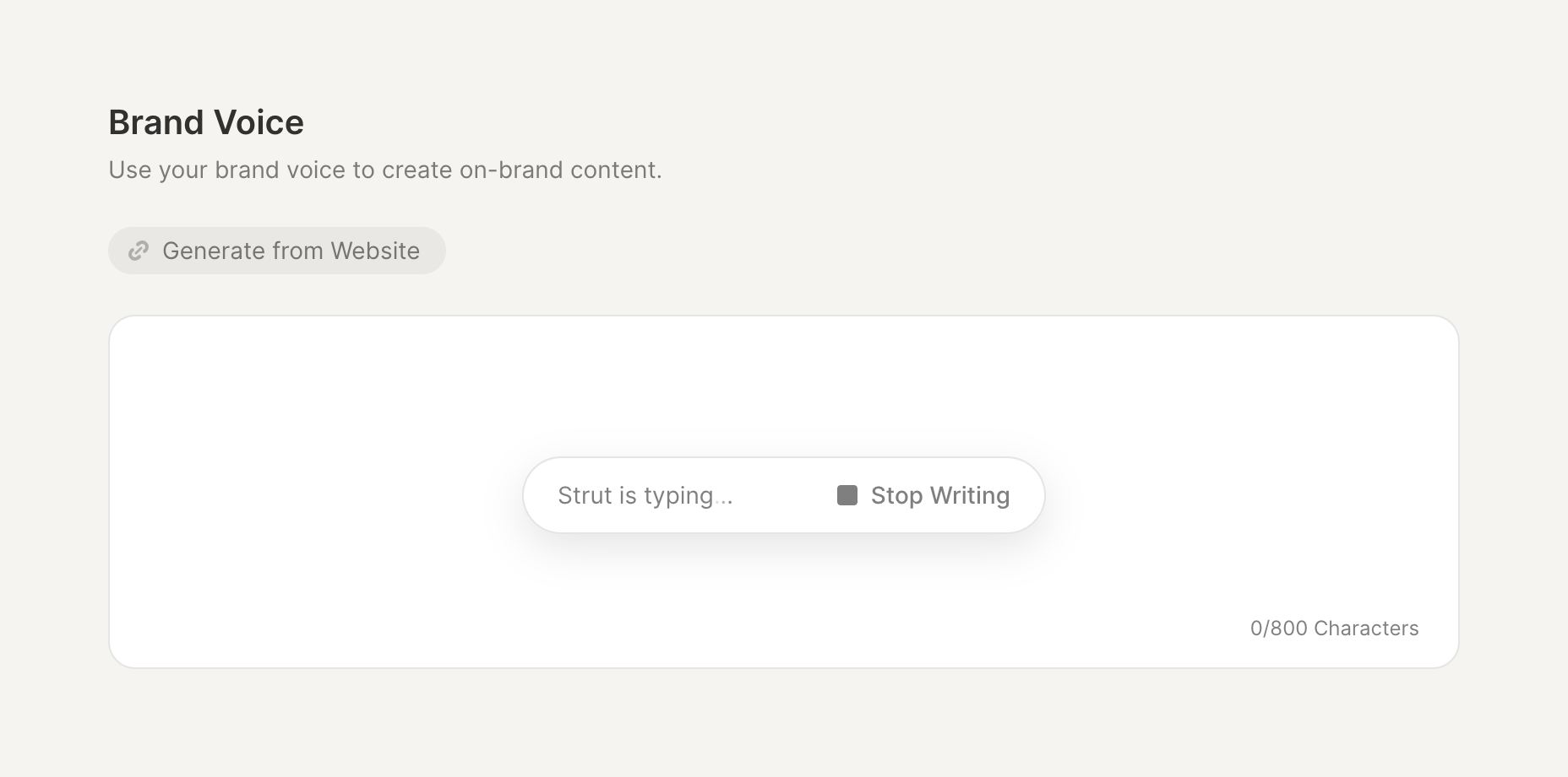 Strut Artificial intelligenceUI component example