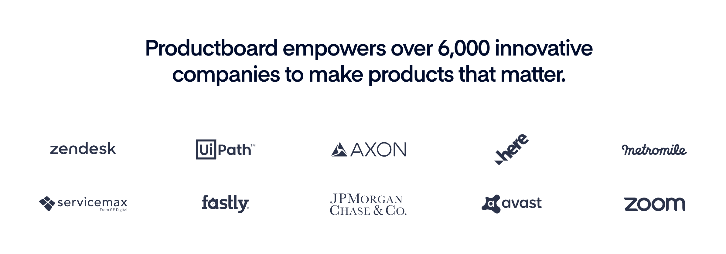 Productboard Social proofUI component example