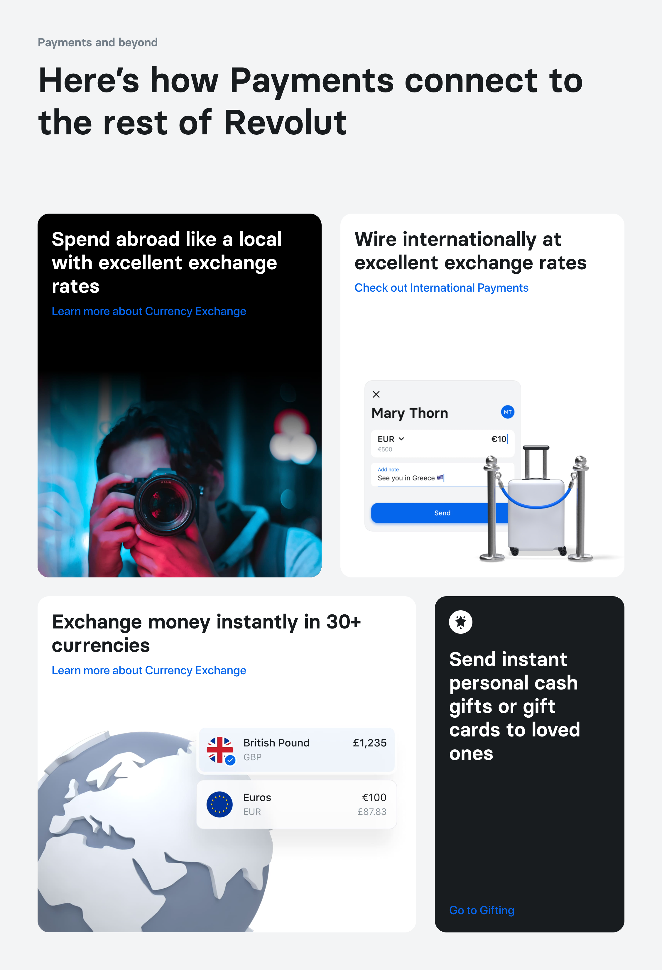 Revolut Bento boxUI component example