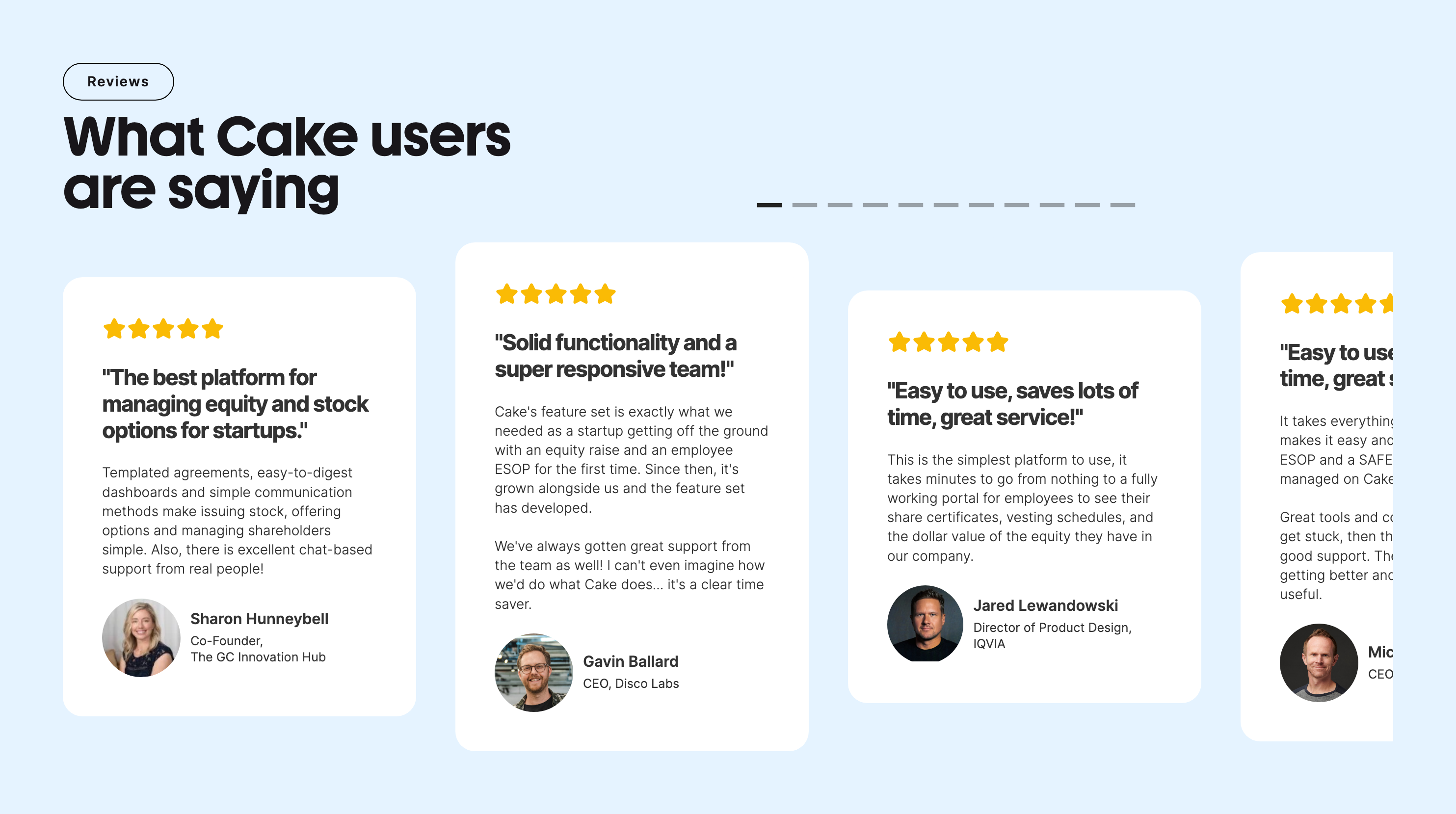 Cake TestimonialUI component example