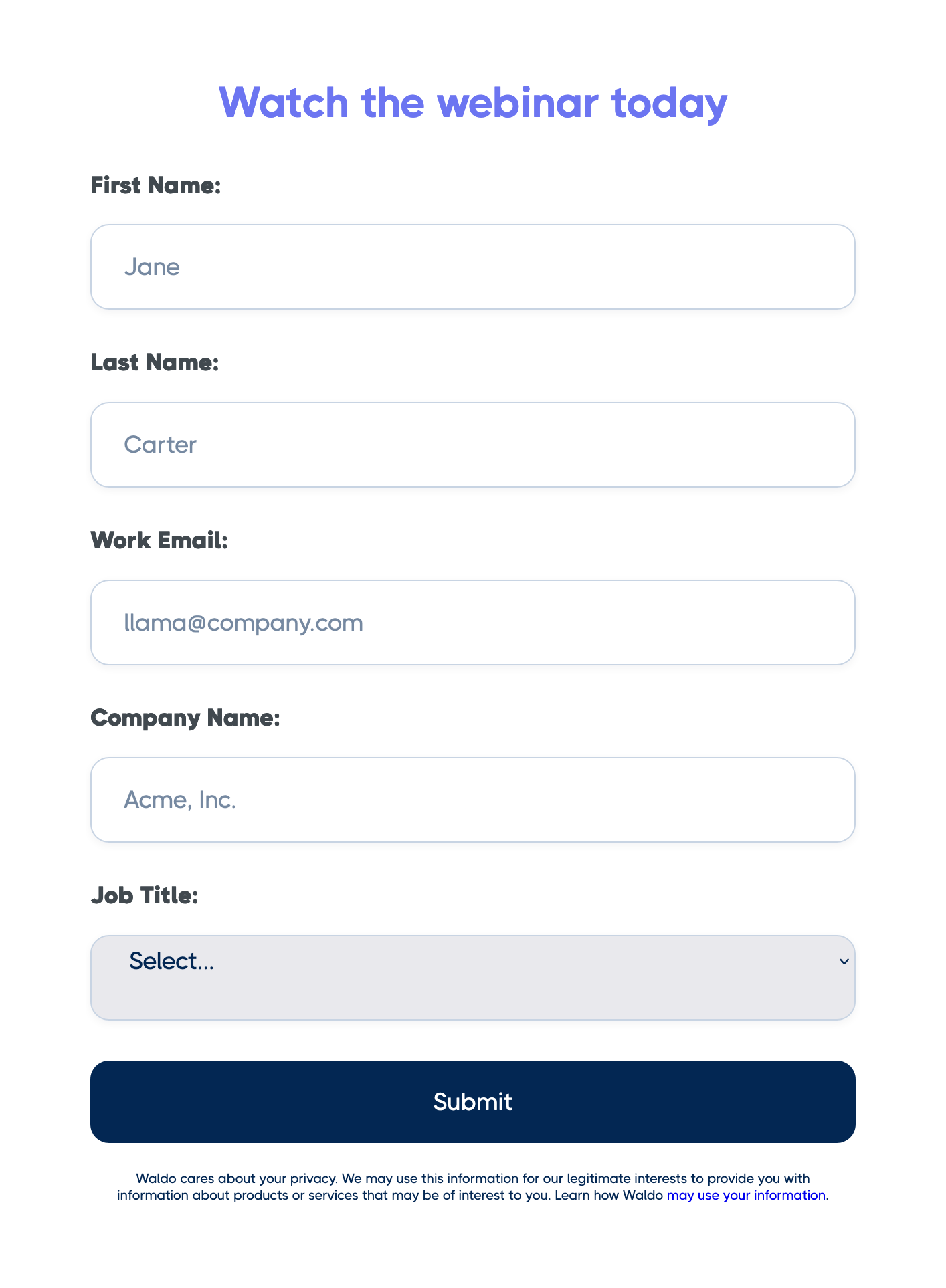 Waldo Form elementUI component example