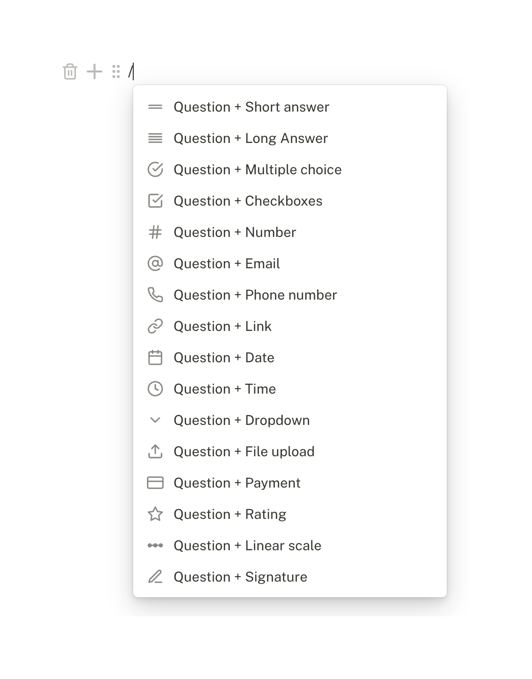 Tally Dropdown menuUI component example