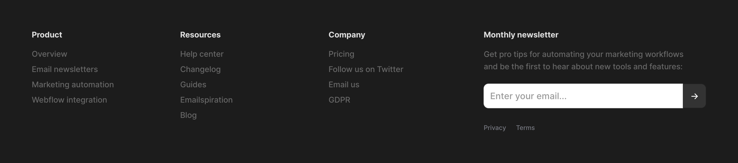 Audienceful FooterUI component example