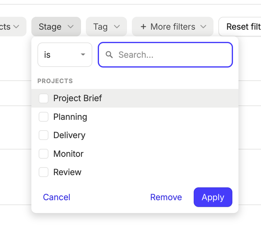 Capsule Sorting & filteringUI component example