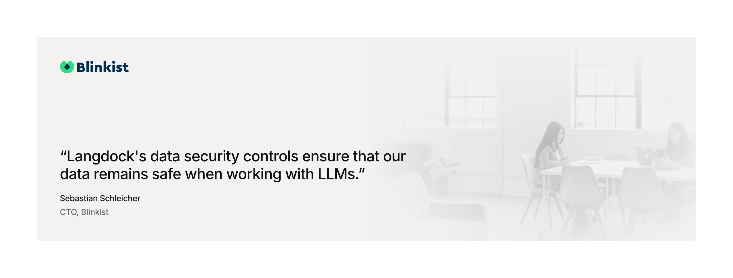 Langdock TestimonialUI component example