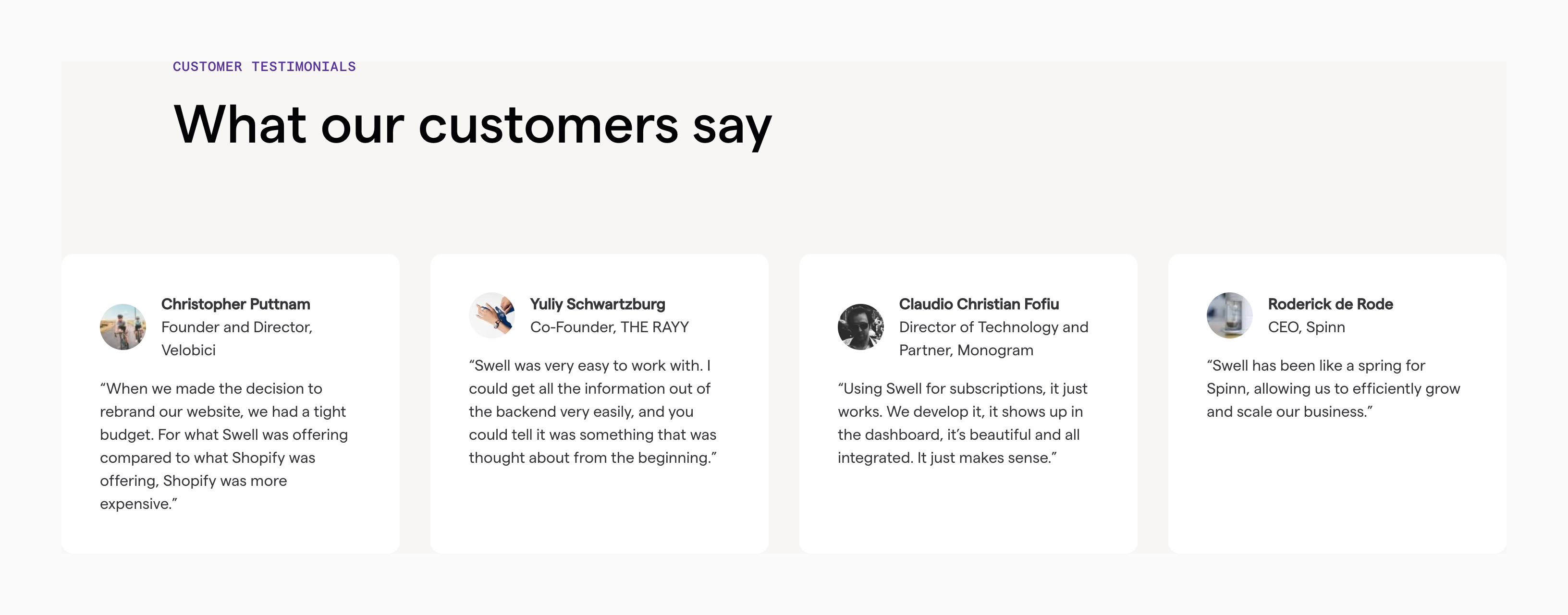 Swell TestimonialUI component example