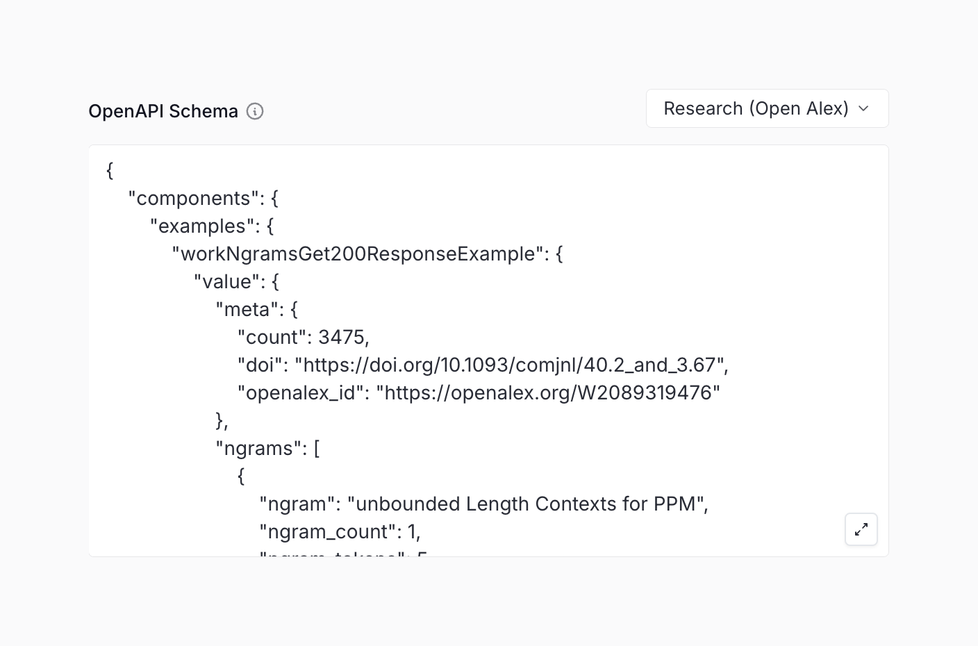 Langdock Code blockUI component example