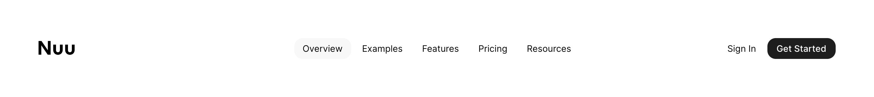 Nuu Horizontal navigationUI component example