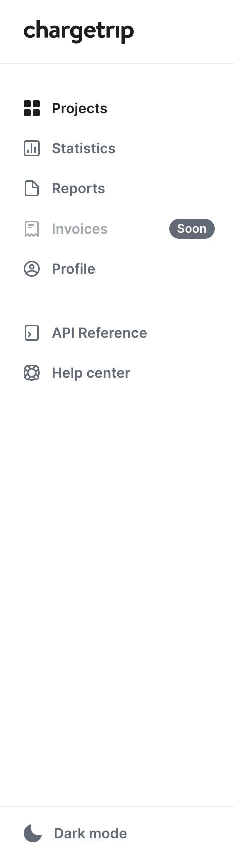 Chargetrip Vertical navigationUI component example
