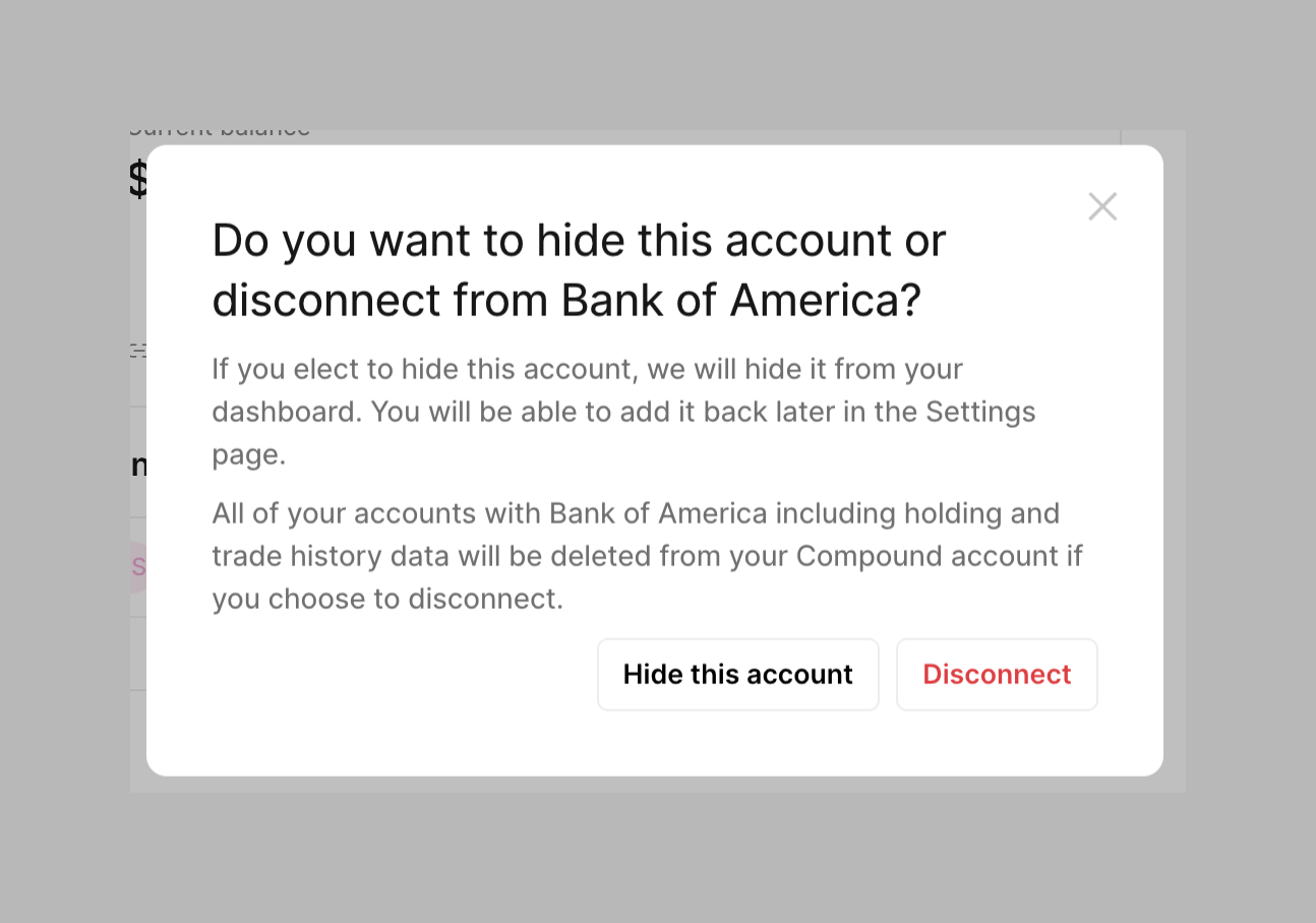 Compound Planning ModalUI component example