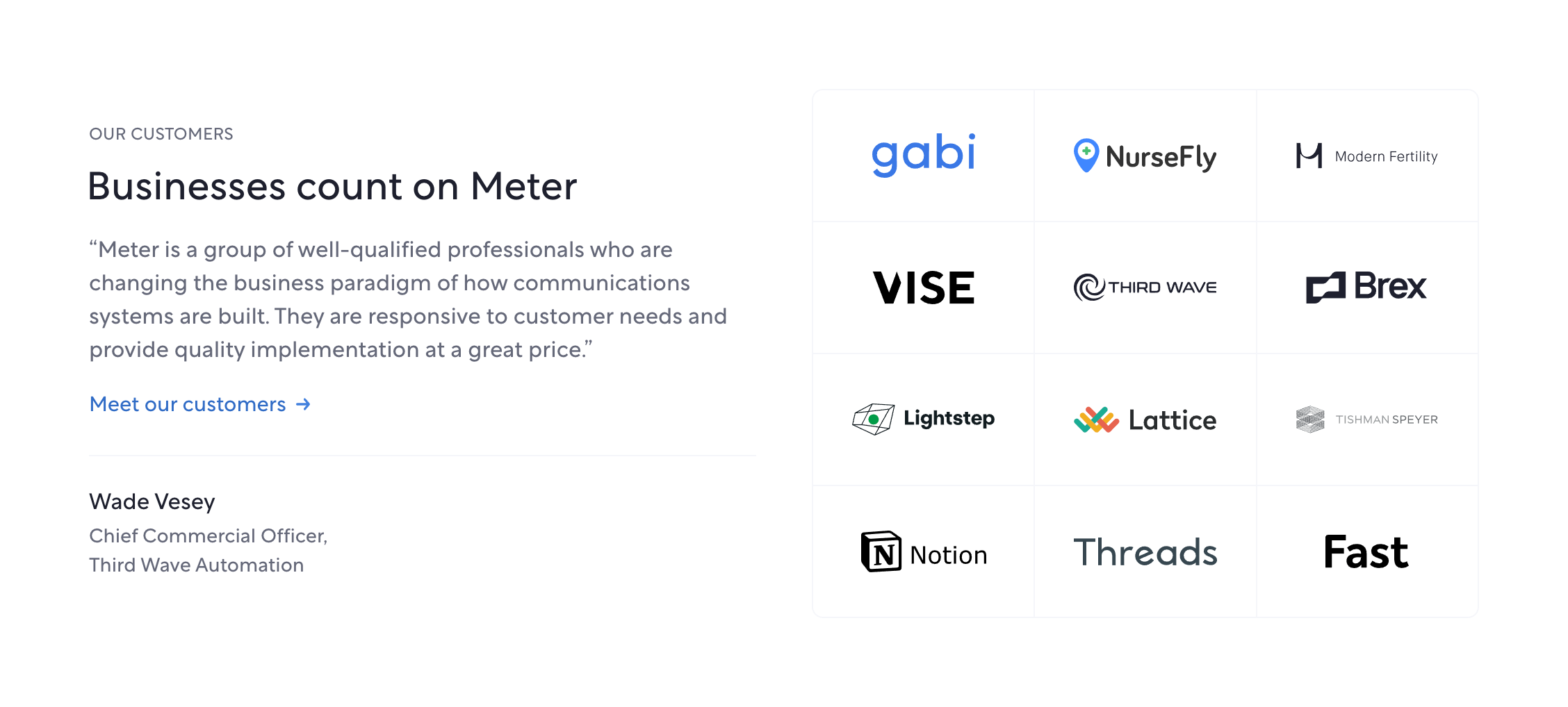 Meter TestimonialUI component example