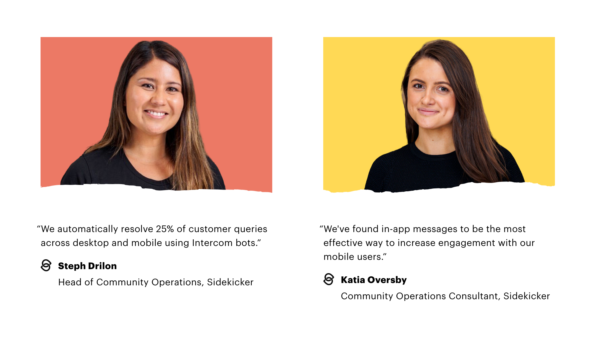Intercom TestimonialUI component example