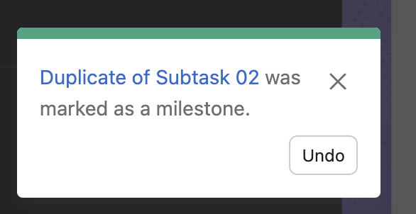 Asana Notification ToastUI component example