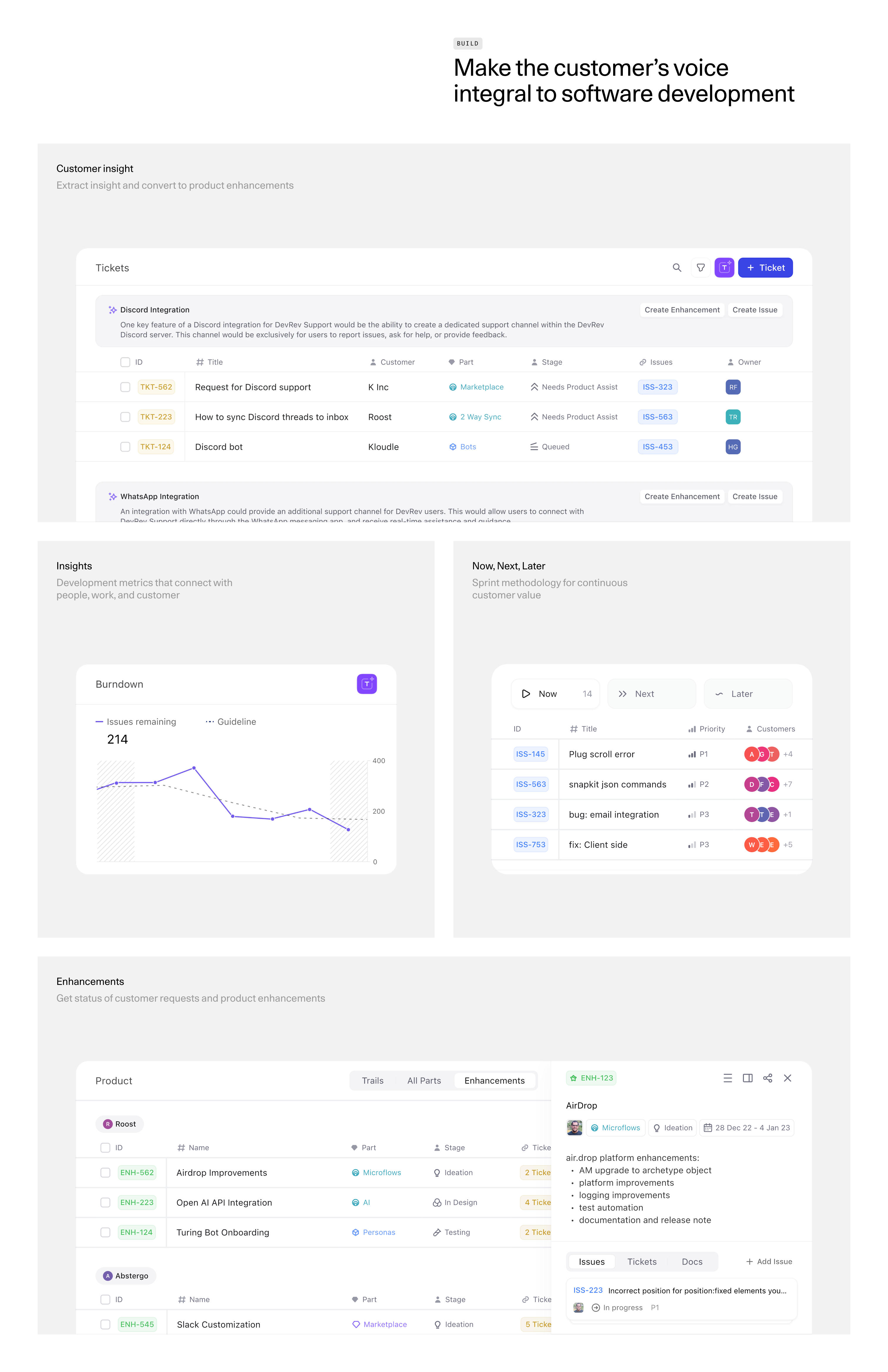 DevRev Bento box UI component