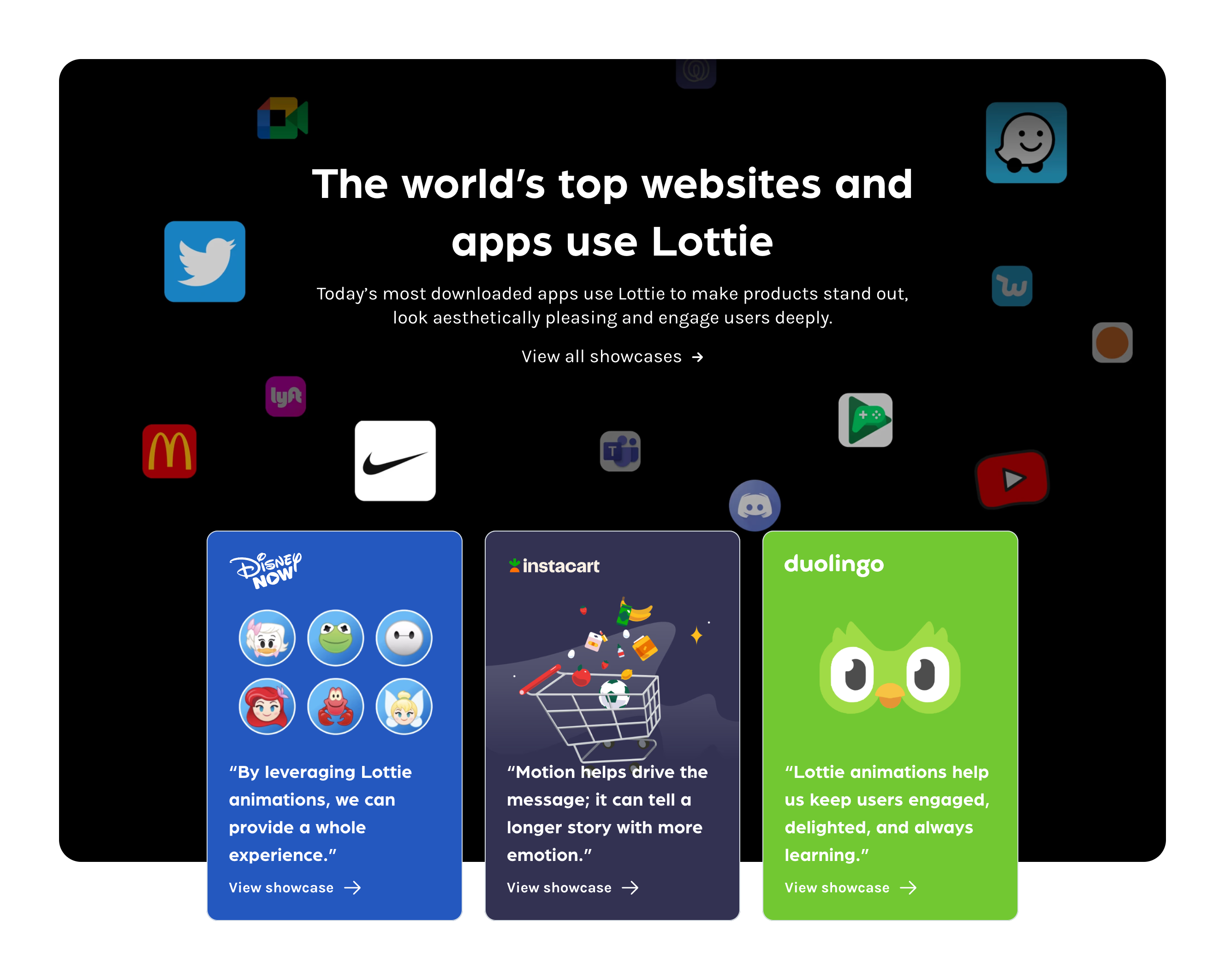 Lottie Social proofUI component example