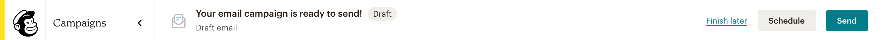 Mailchimp Horizontal navigationUI component example