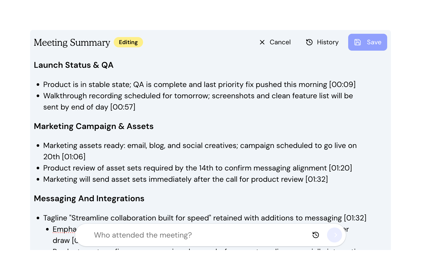 Fyxer Artificial intelligenceUI component example