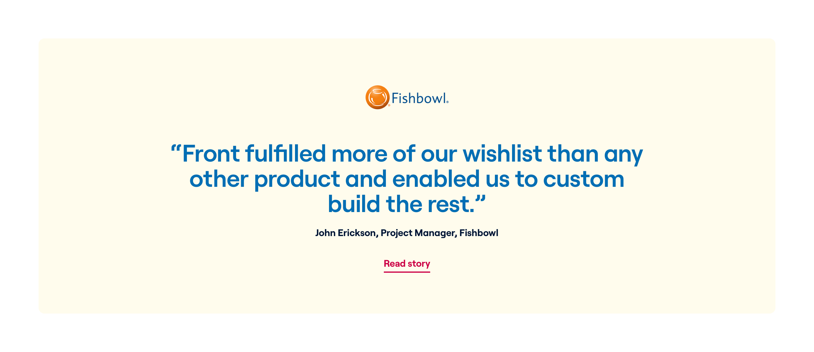 Front TestimonialUI component example