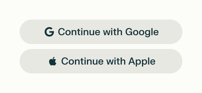 Perplexity Social login buttonUI component example