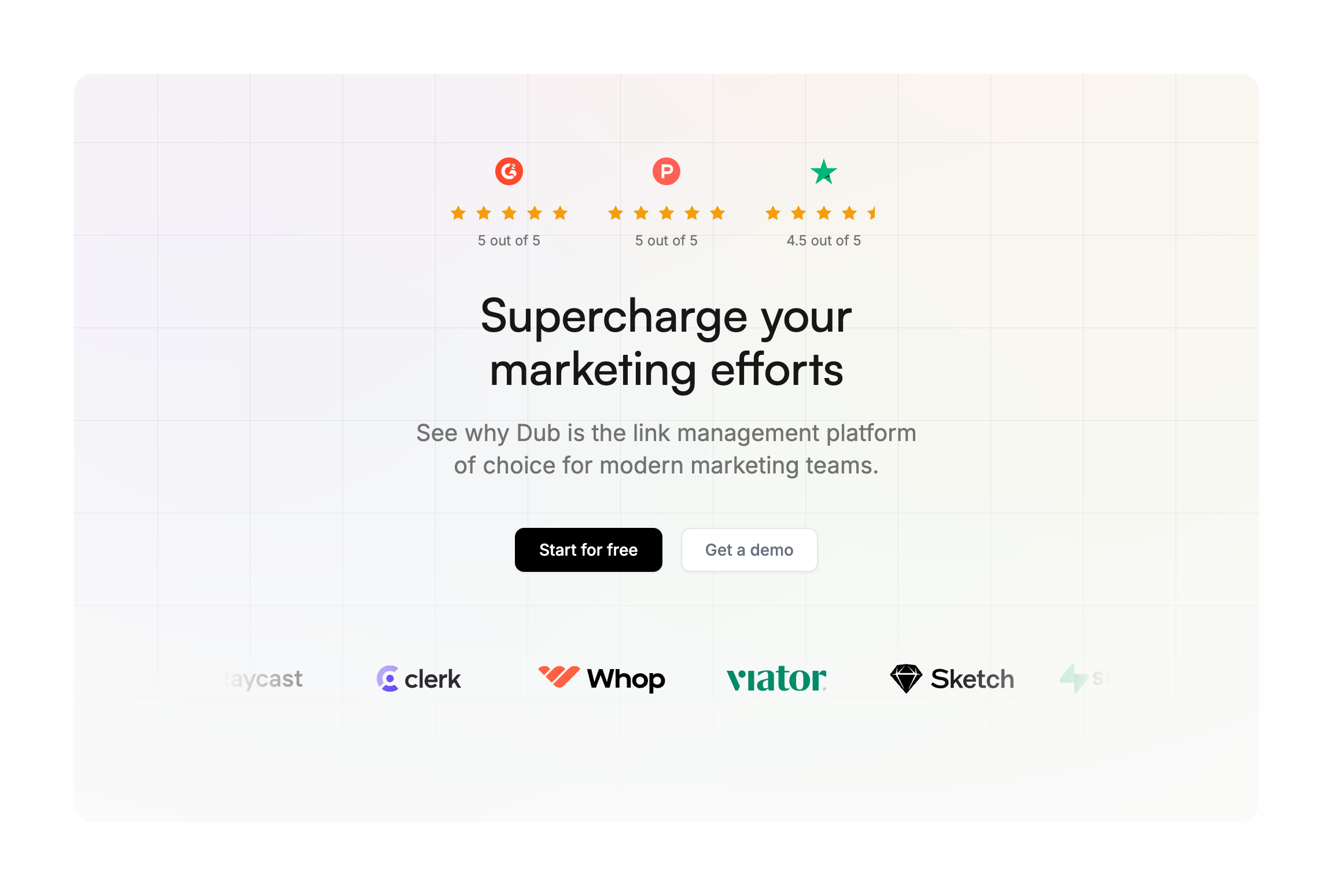 Dub Social proofUI component example
