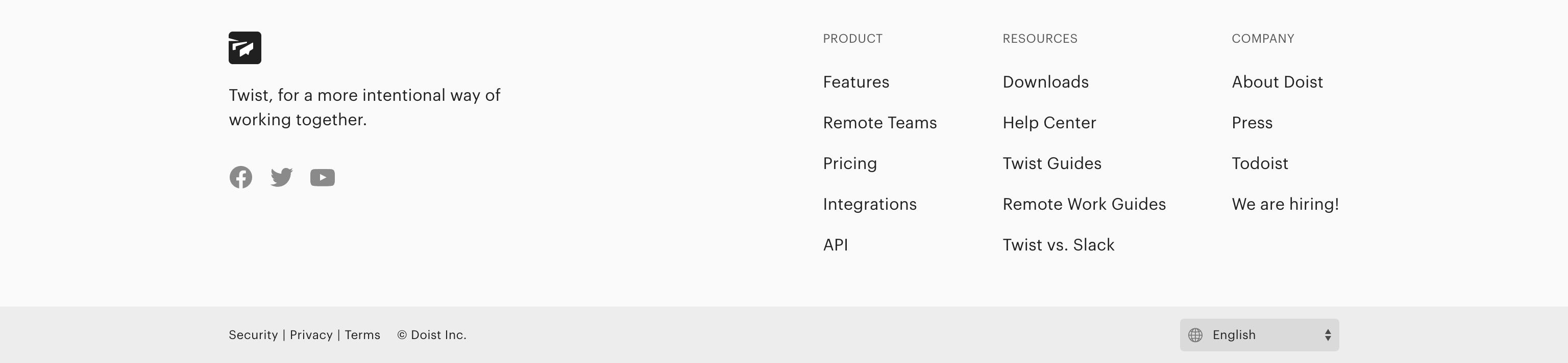 Twist FooterUI component example