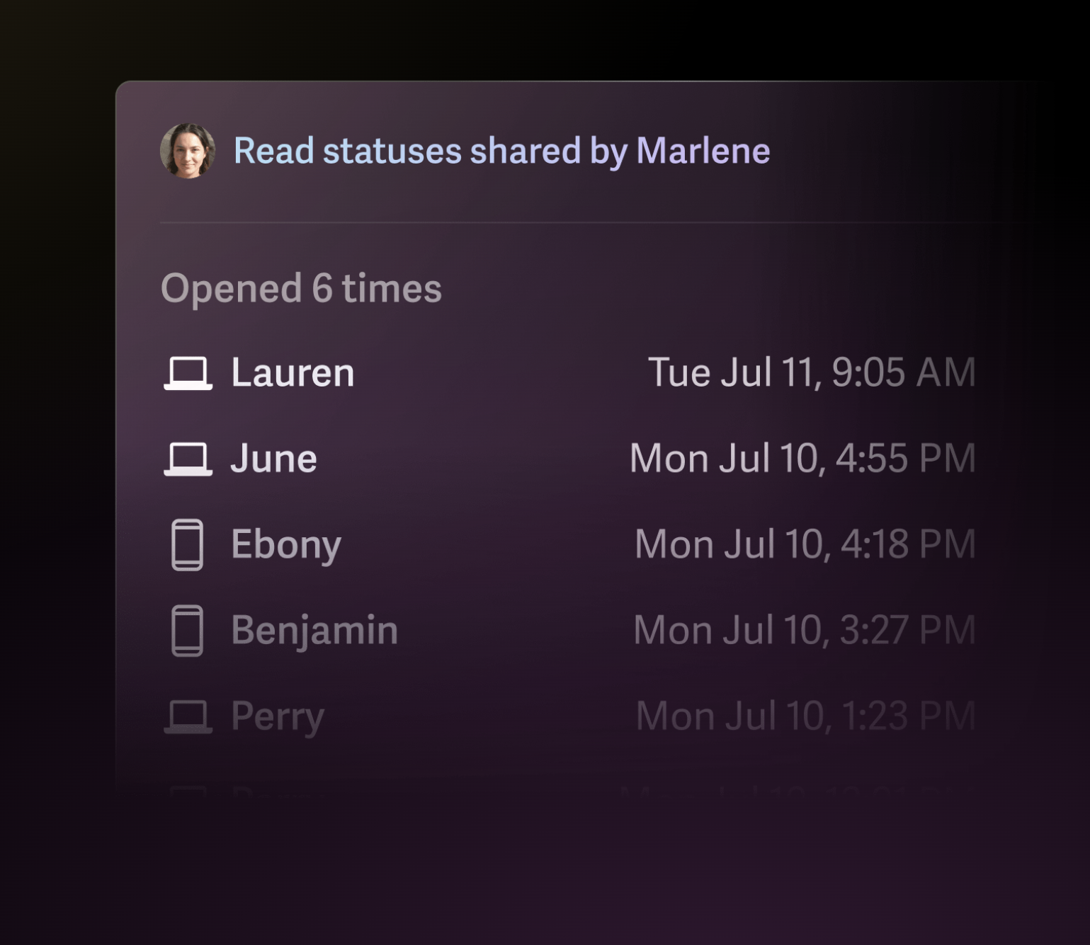Superhuman IllustrationUI component example