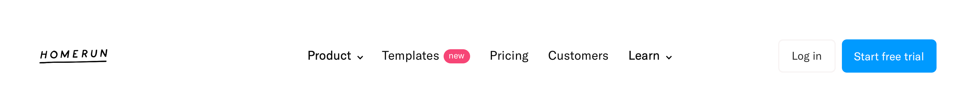 Homerun HeaderUI component example