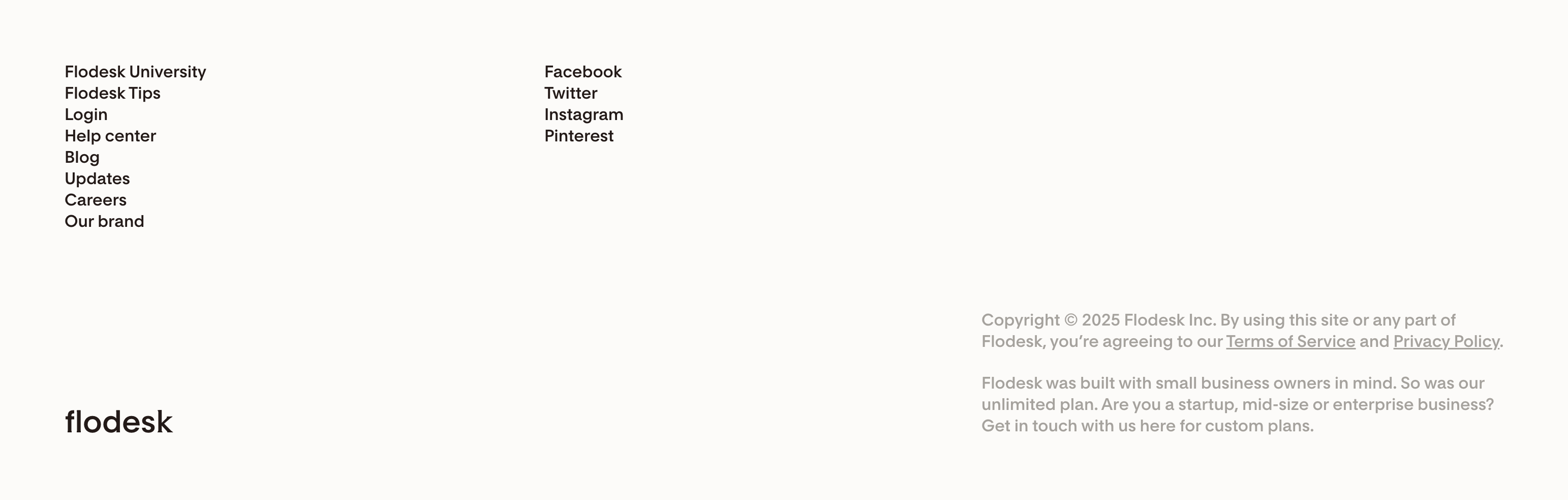 Flodesk FooterUI component example