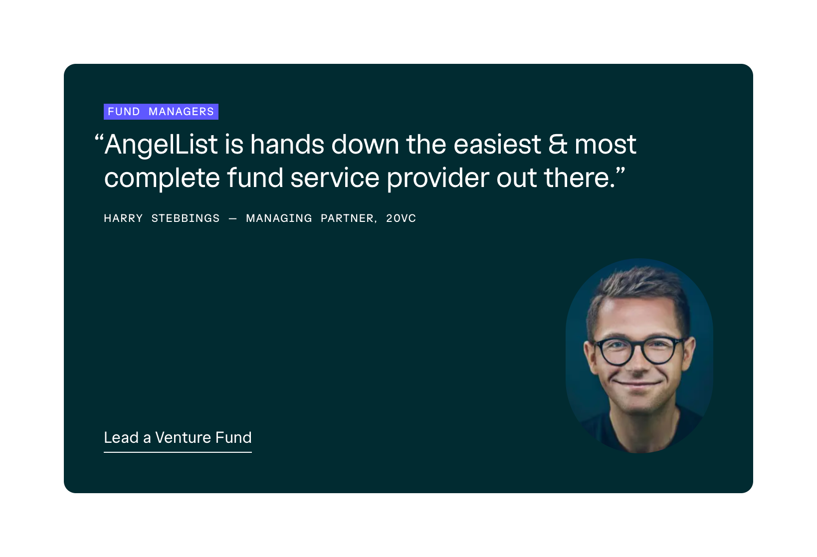 Angellist TestimonialUI component example