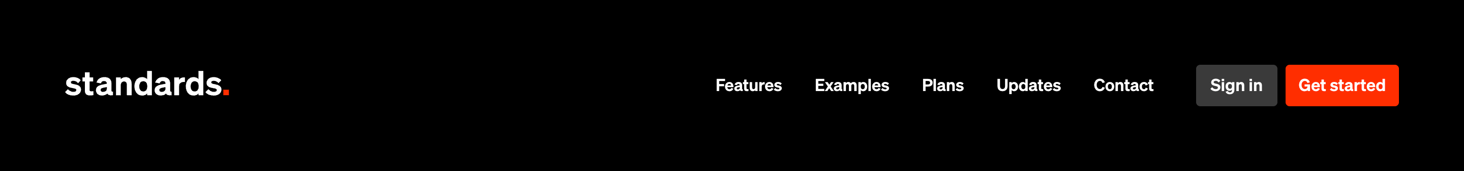 Standards HeaderUI component example