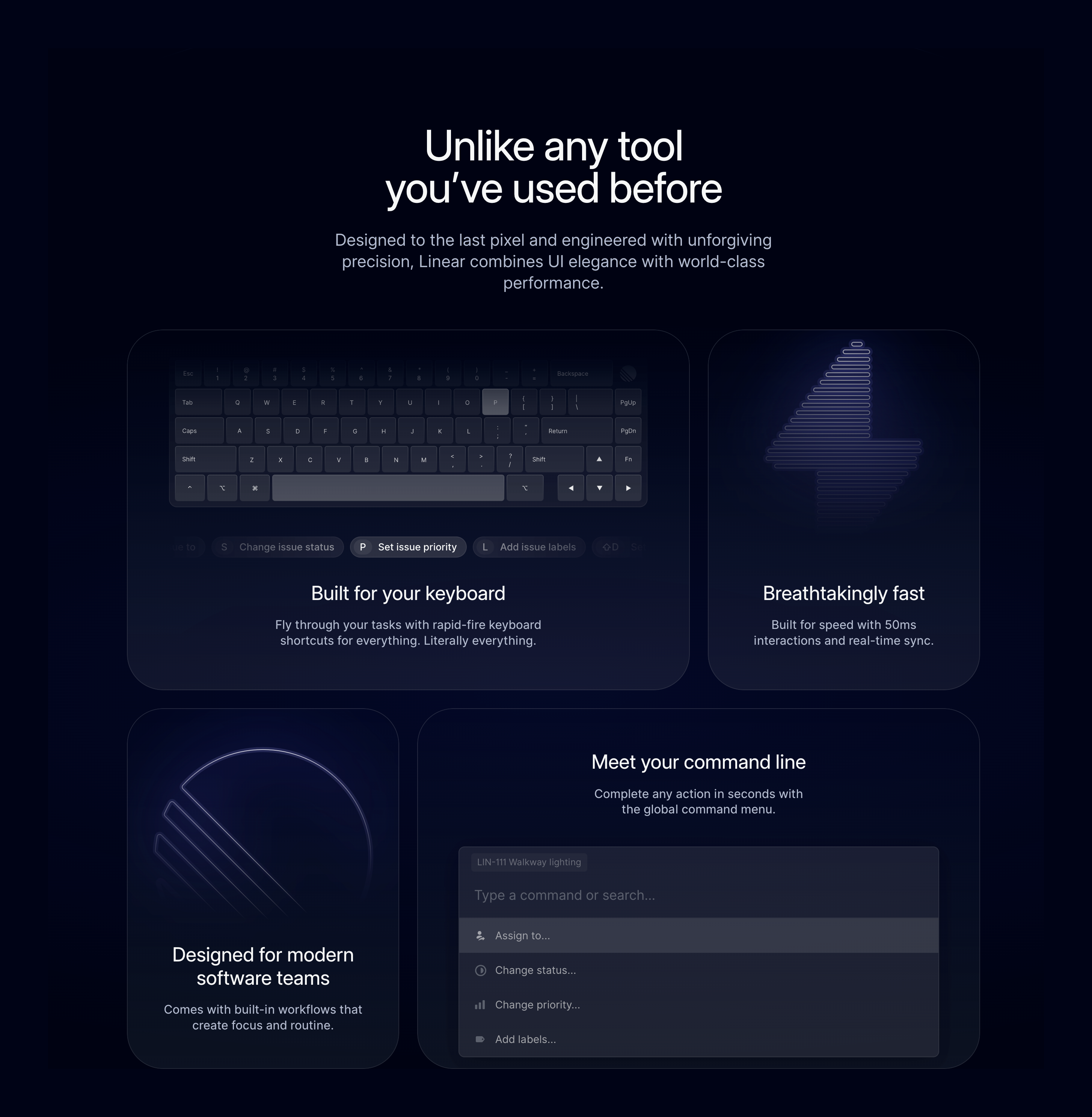 Linear Bento boxUI component example
