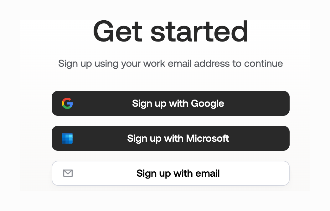 Qatalog Social login buttonUI component example