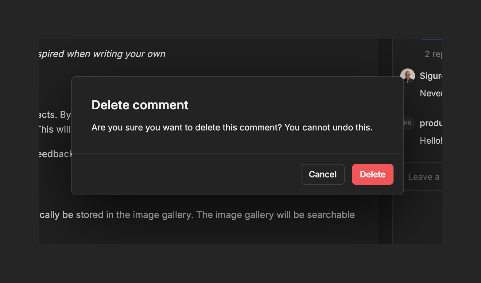 Kitemaker ModalUI component example