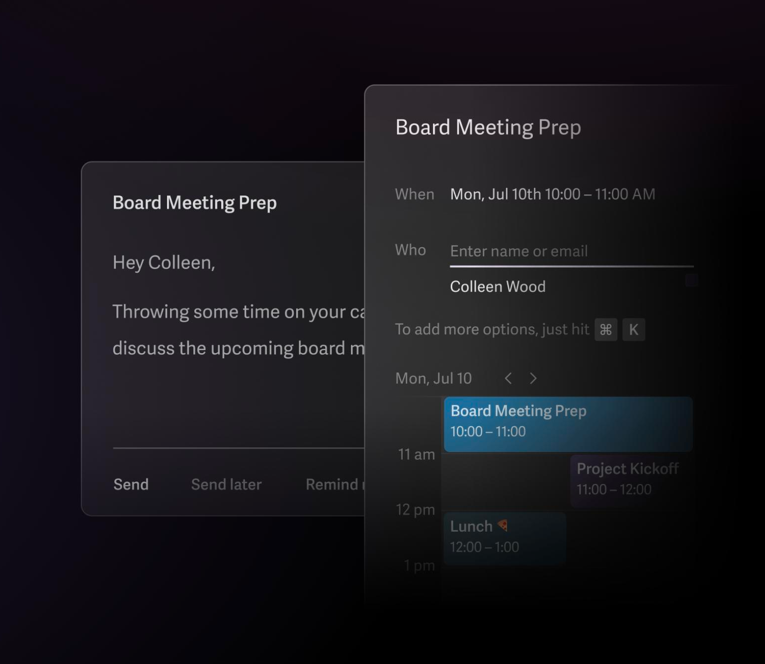 Superhuman IllustrationUI component example