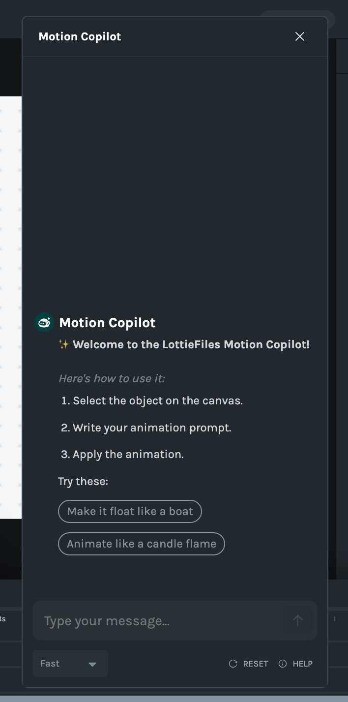 Lottie Artificial intelligenceUI component example