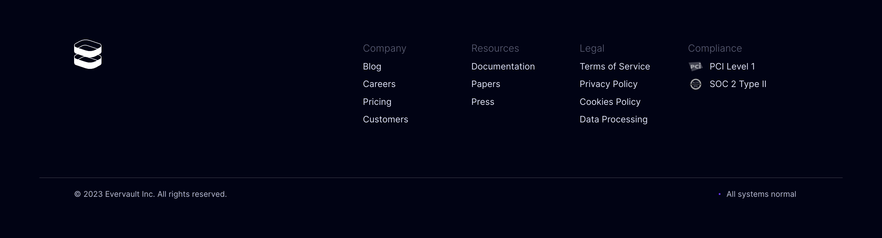 Evervault FooterUI component example