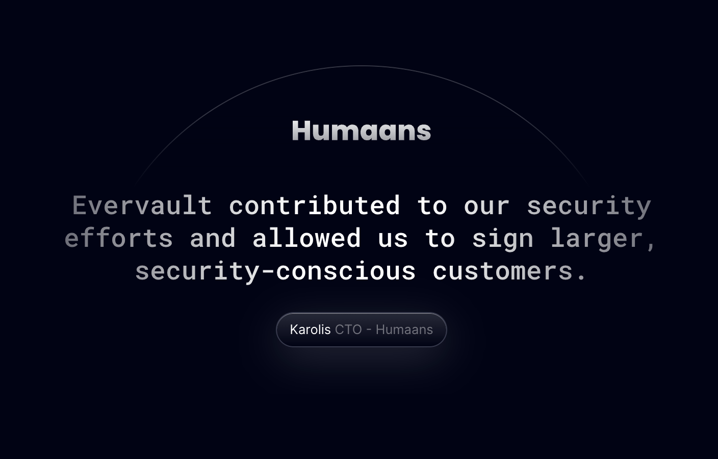 Evervault TestimonialUI component example