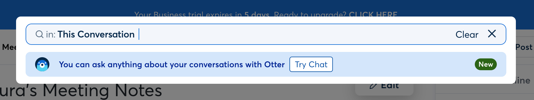 Otter Artificial intelligenceUI component example