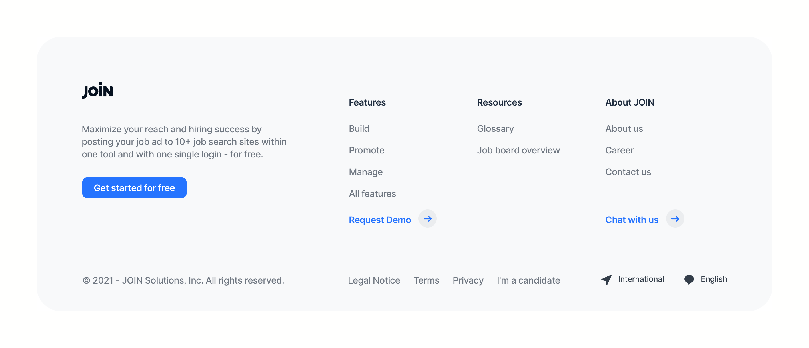 Join FooterUI component example