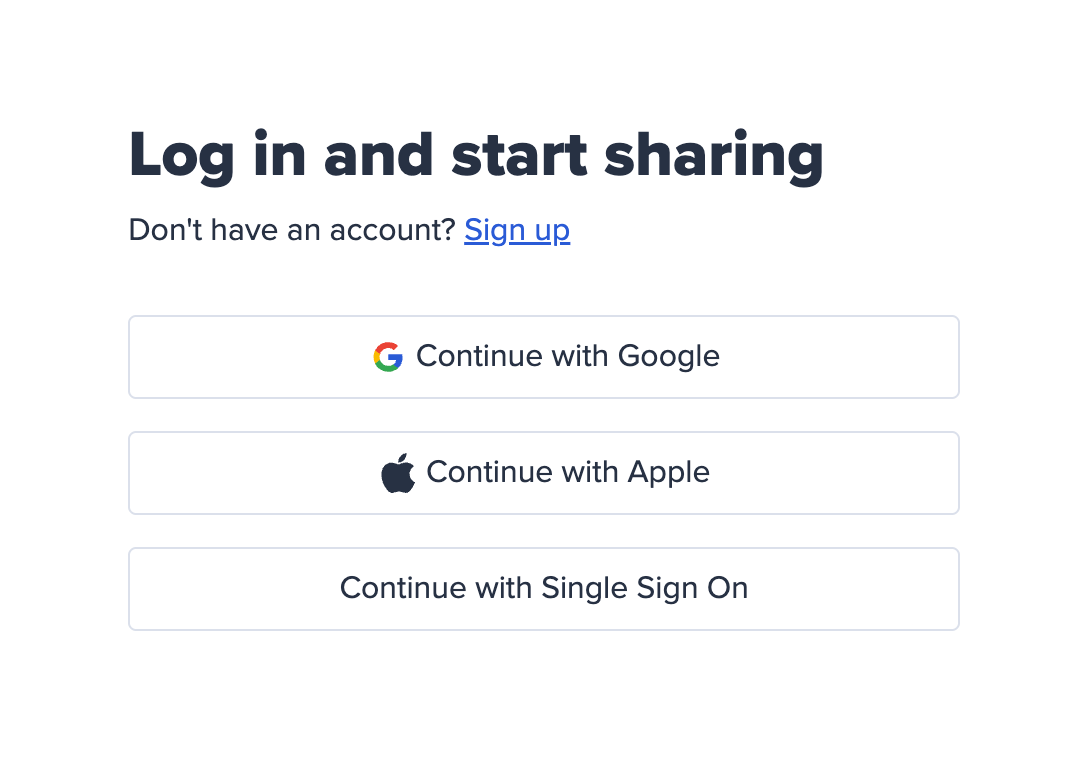 Bitly Social login buttonUI component example