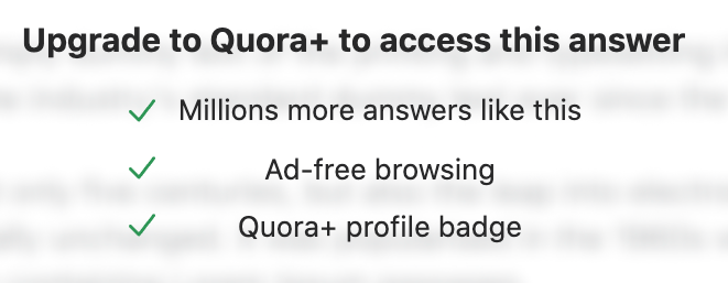 Quora Benefit ListUI component example