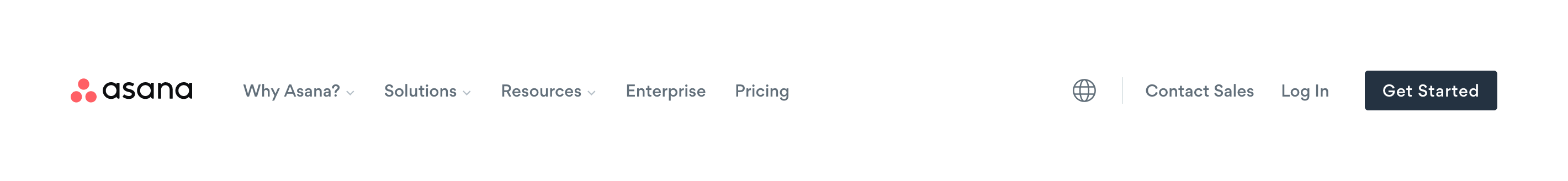Asana HeaderUI component example