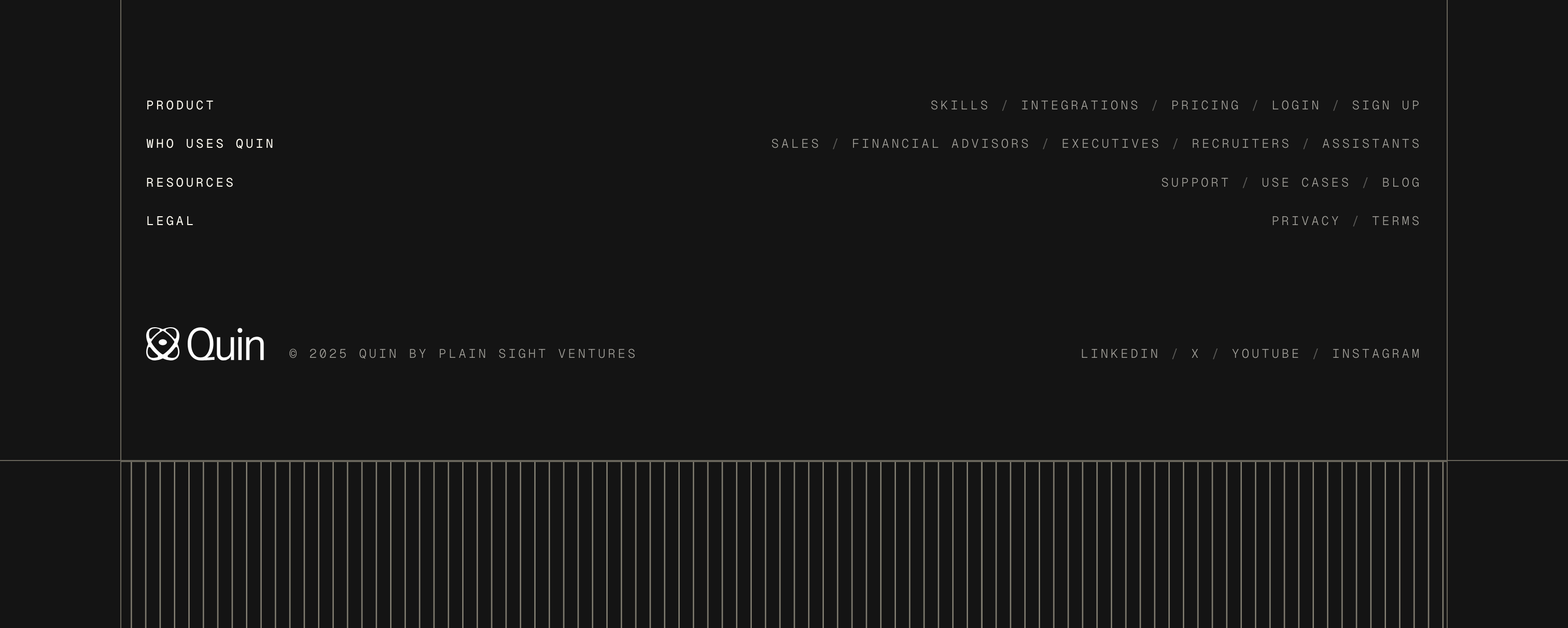 Quin FooterUI component example