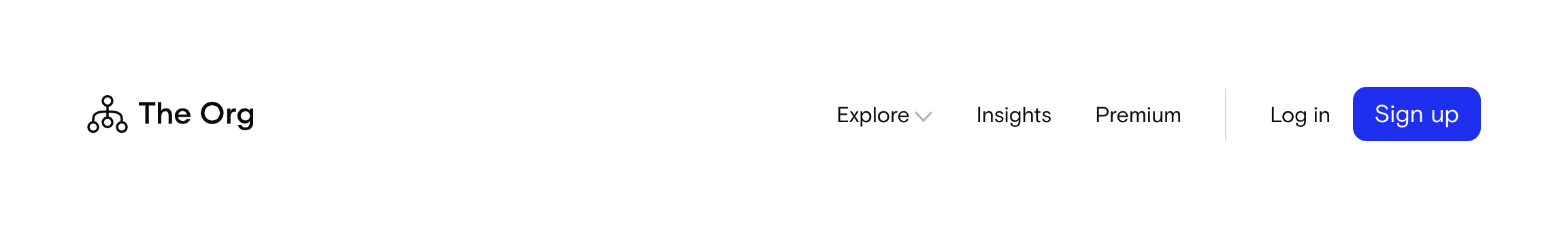 The org Horizontal navigationUI component example