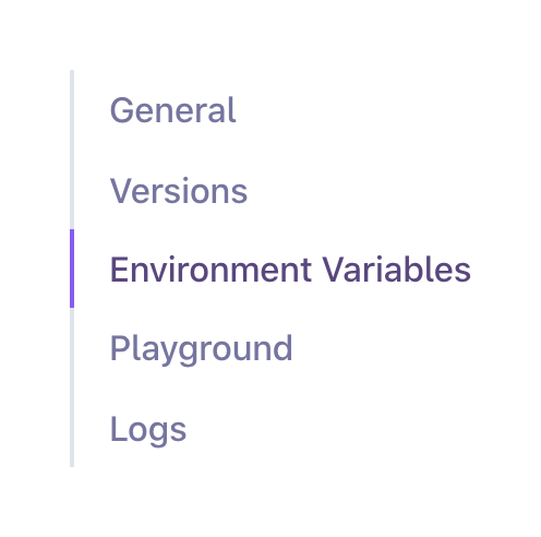 Evervault Vertical navigationUI component example