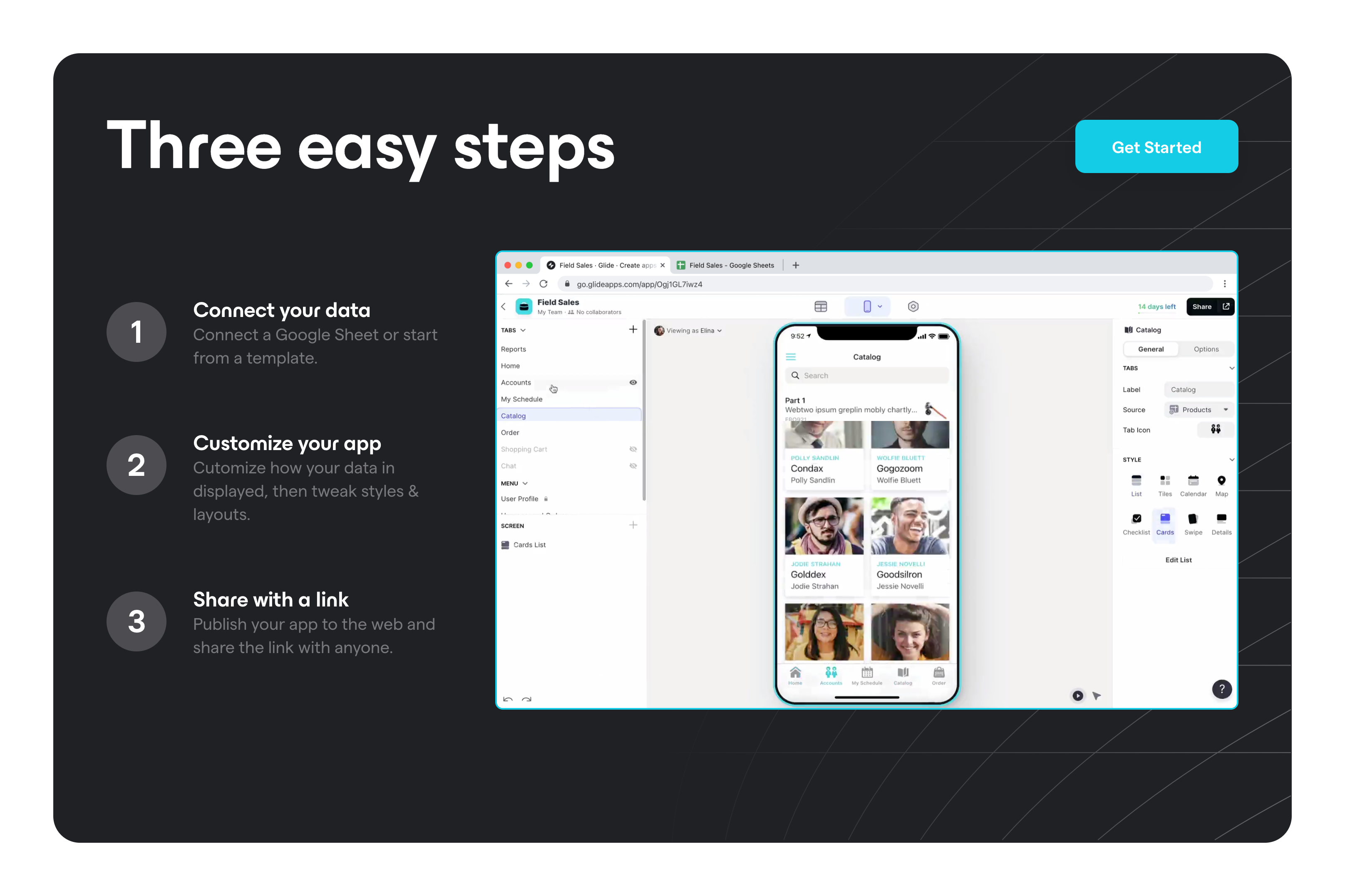 Glide StepperUI component example