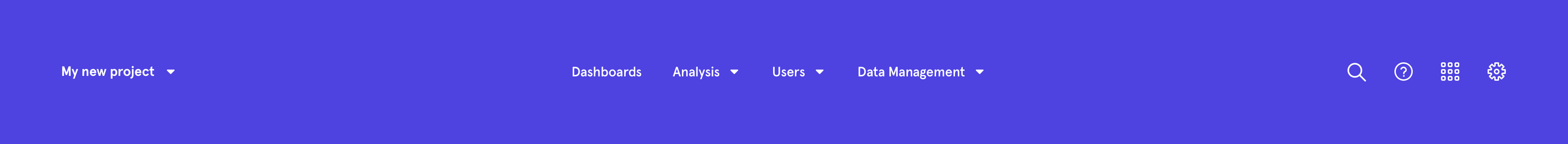 Mixpanel Horizontal navigationUI component example