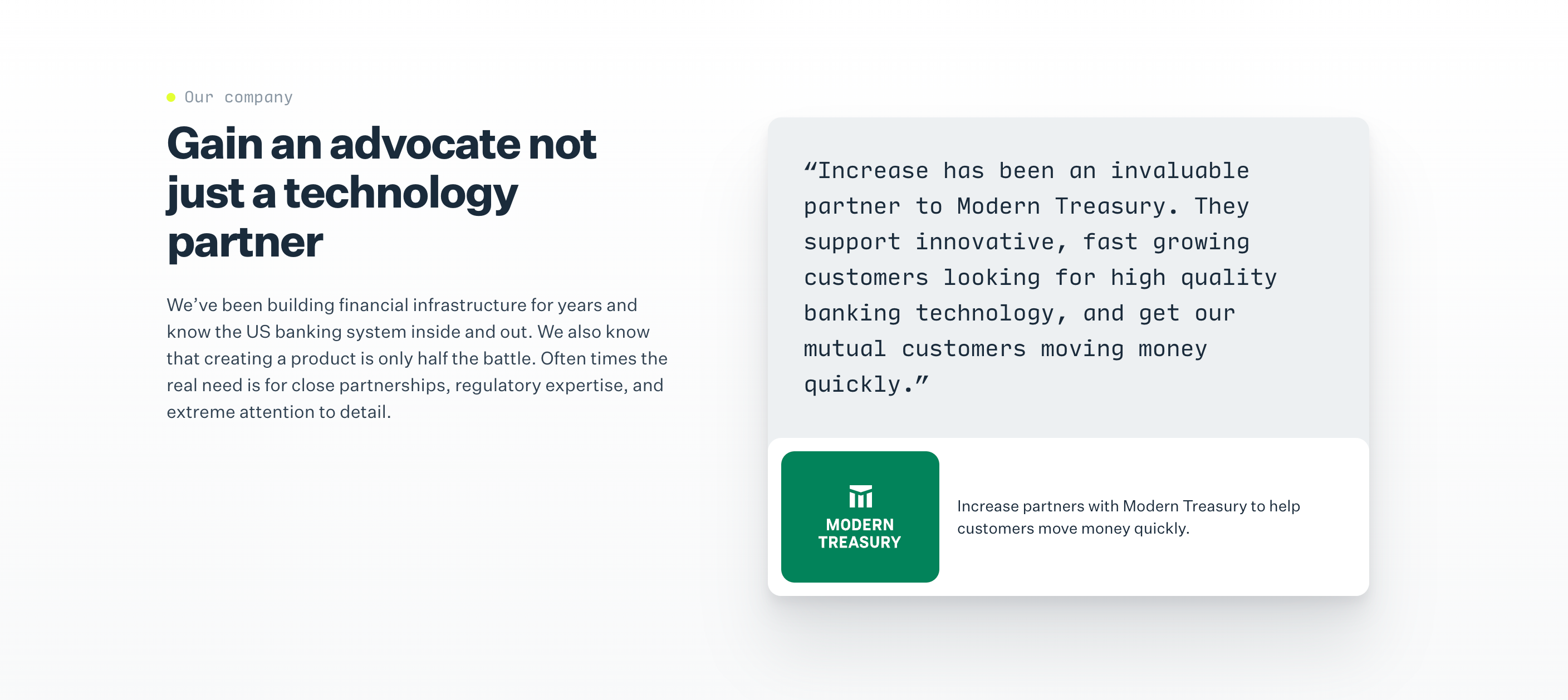 Increase TestimonialUI component example